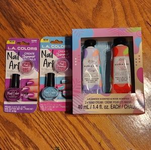Beauty Bundle 💕 2 L.A. Colors Shimmer Nails Nail Art and Lotion Set